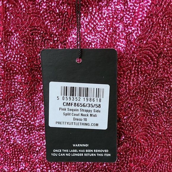 NWT Pretty Little Thing Pink Sequin Dress 6 - Picture 8 of 9